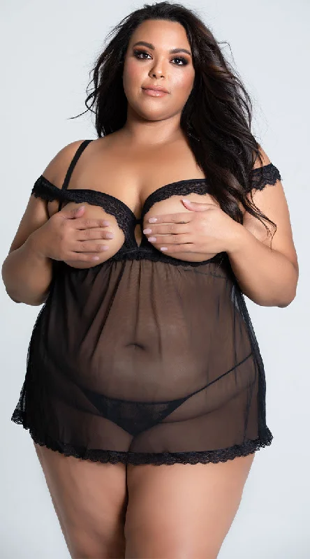 Plus Size Femme Fatale Babydoll Set