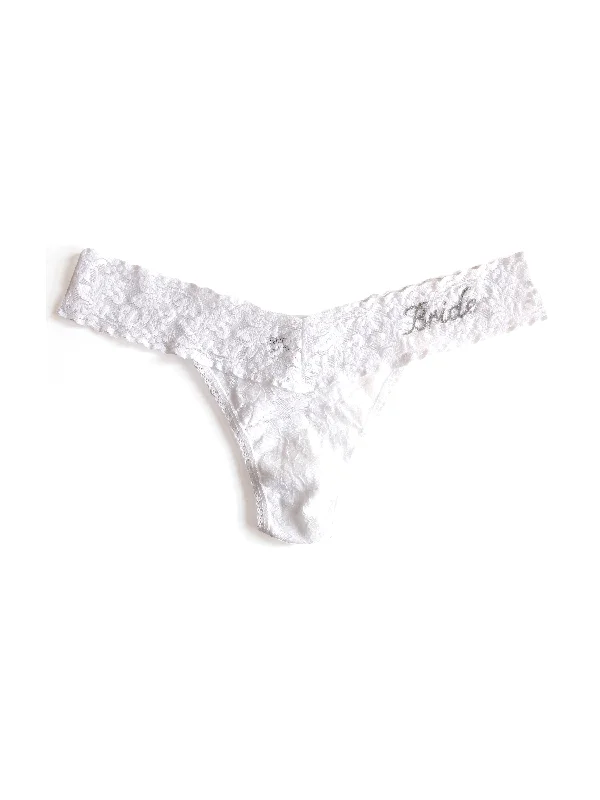 Bride Crystal Signature Lace Low Rise Thong White