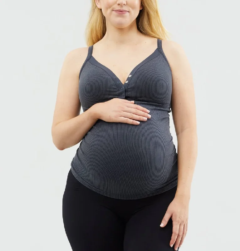 Cake Maternity Marshmallow Black Nursing Tank 42-1071