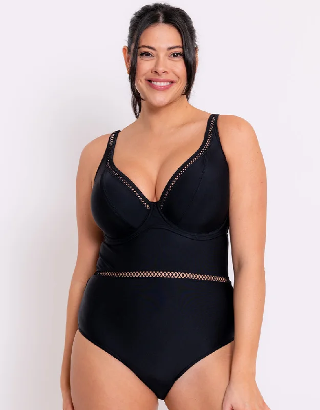 Curvy Kate First Class Multiway Plunge Swimsuit Black