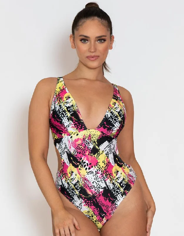 Curvy Kate Sea Leopard Non Wired Plunge Swimsuit Print Mix