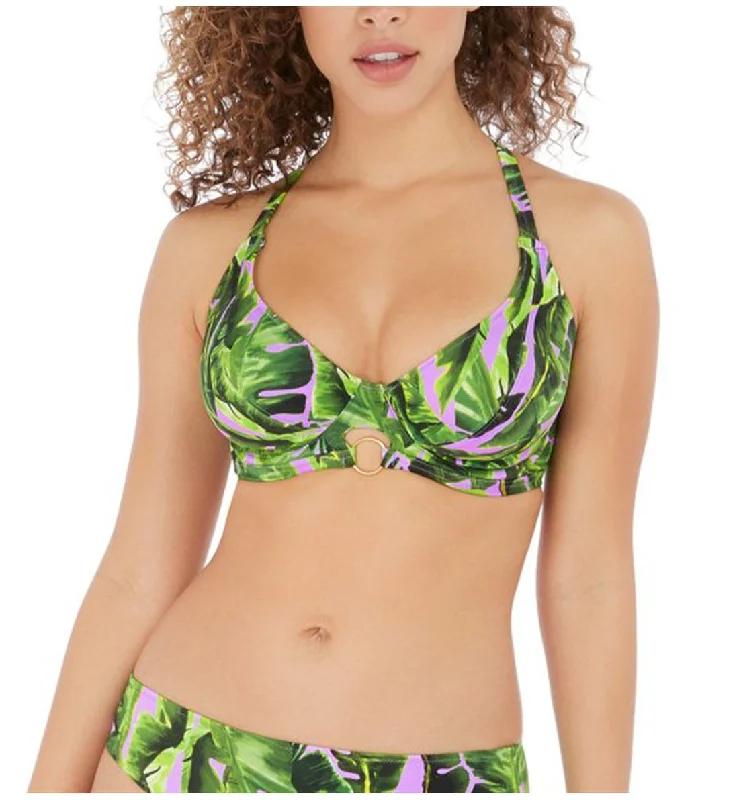 Freya Jungle Oasis Underwire Bikini Top with J-Hook (6840) - Cassis