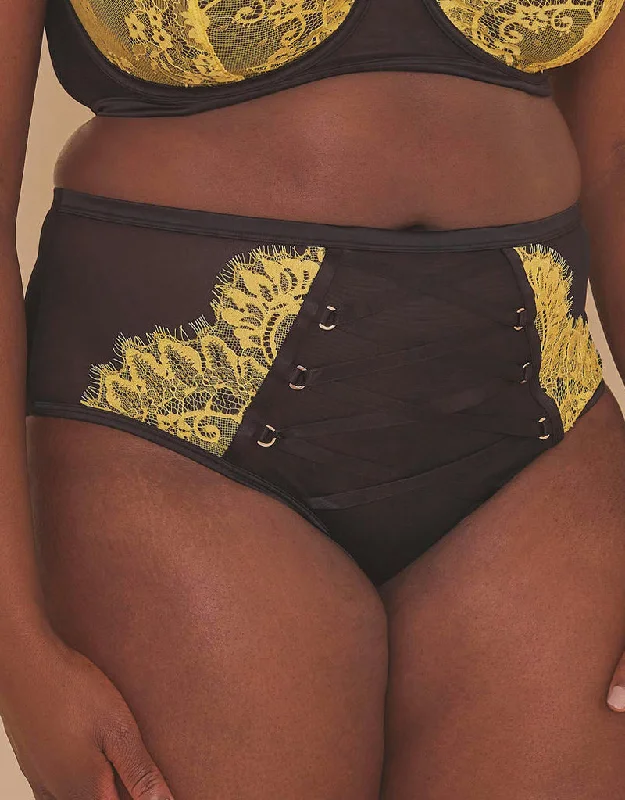 Gabi Fresh x Playful Promises Kylie High Waist Brief Black/Lime