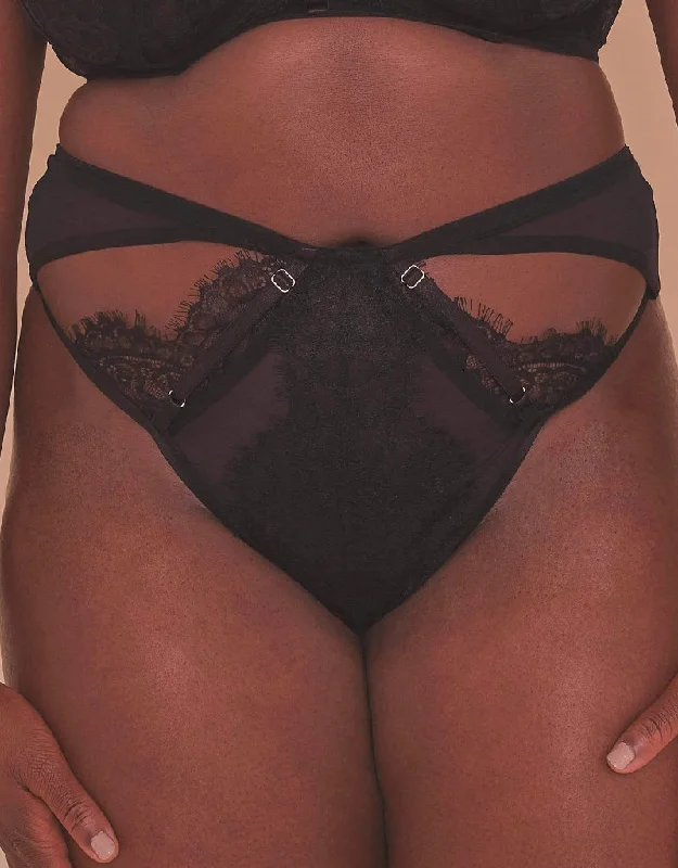 Gabi Fresh x Playful Promises Leandra Strapped Up High Waist Brief Black