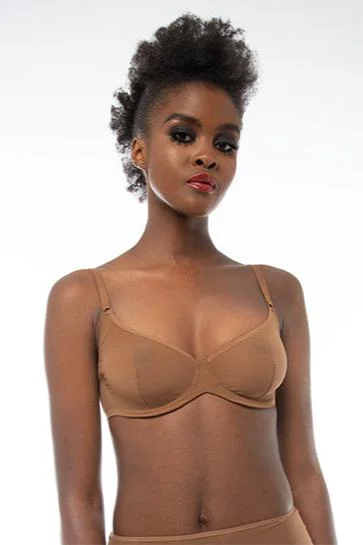 Ownbrown: Underwire Mesh Bra - Kimya