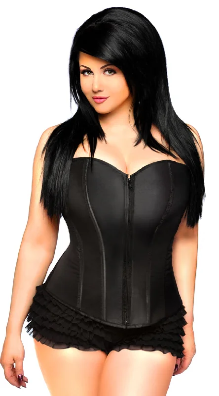 Plus Size Black Sweetheart Zip Front Corset