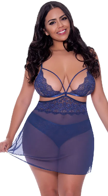 Plus Size Blueberry Lover Babydoll Set