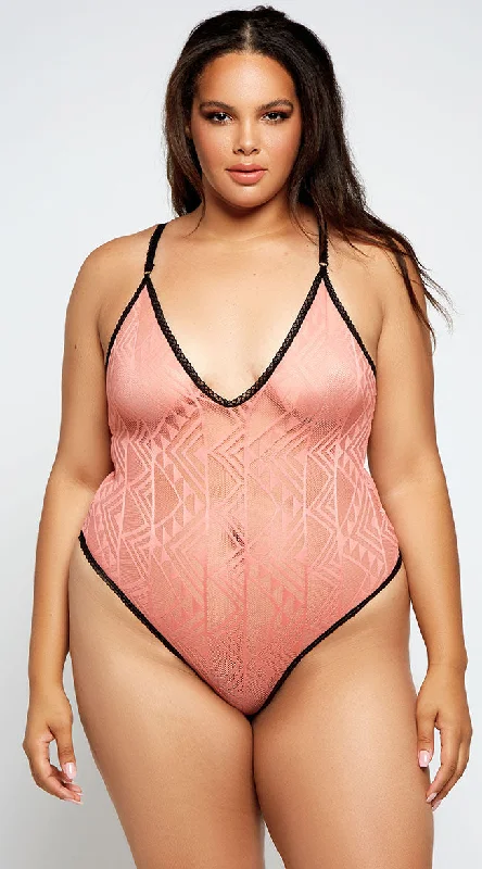 Plus Size Euphemia Geo Mesh Teddy