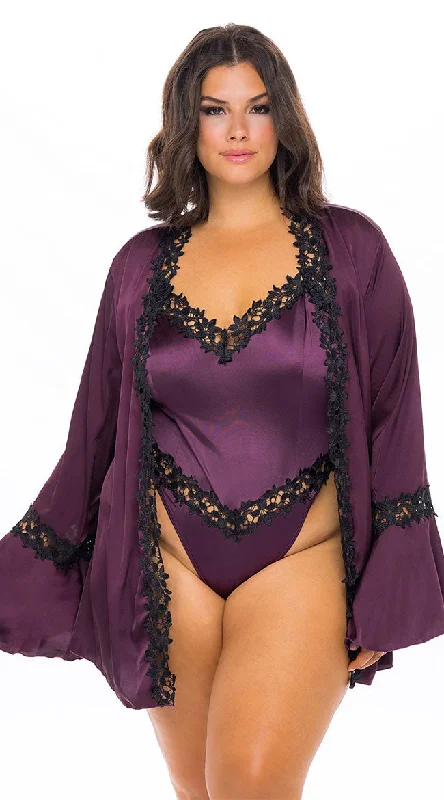 Plus Size It's A Wrap Satin Robe