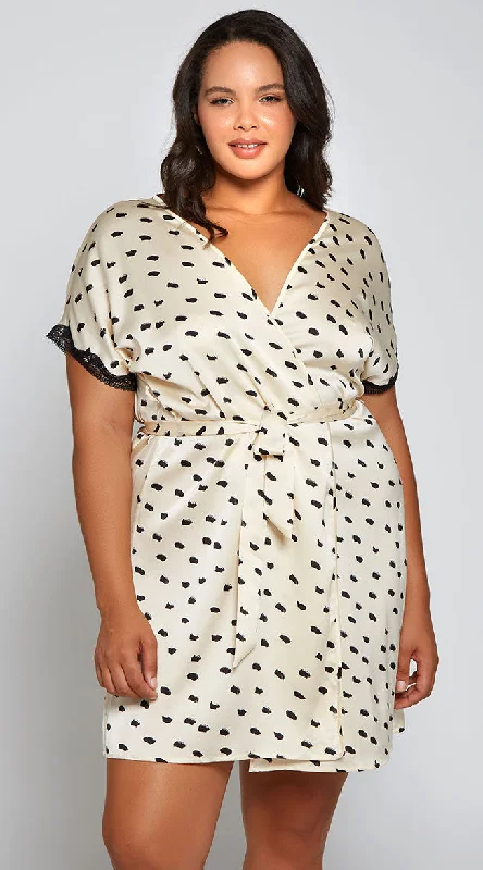 Plus Size It's Dot Me It You Satin Robe