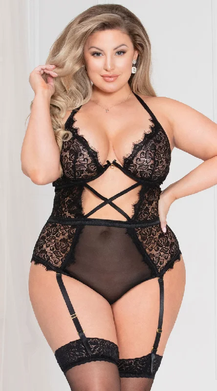 Plus Size Jessa Cross Me Teddy-DROPPED STYLE