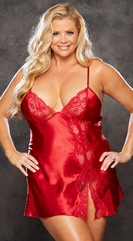 Plus Size Smooth Criminal Satin Chemise