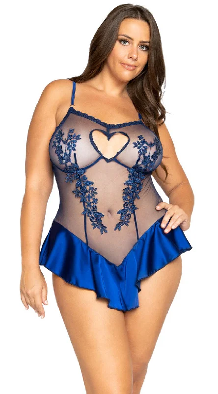 Plus Size True Blue Heart Teddy