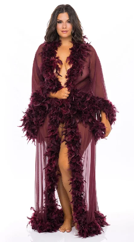 Plus Size Wine And Dine Me Marabou Robe