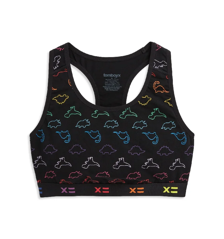 Racerback Soft Bra - Rainbow DinoByte