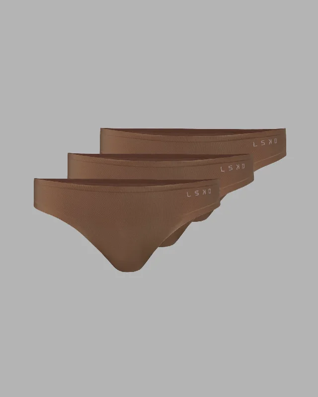 Seamless Thong 3 Pack - Mocha