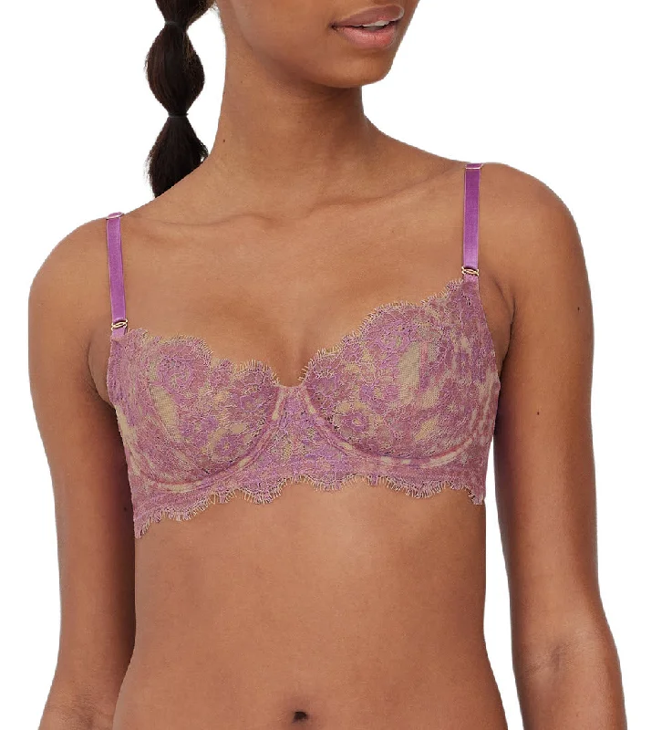 Skarlett Blue Entice Sheer Lilac Lace Balconette Bra 324143