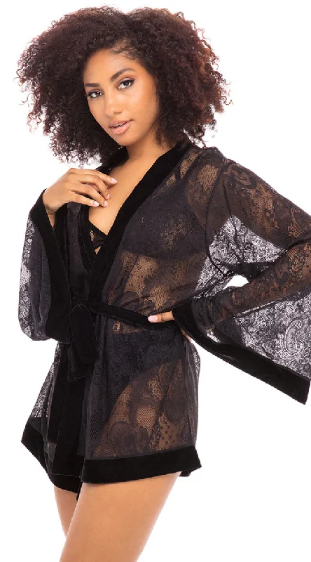 Touch Of Velvet Lace Robe Set