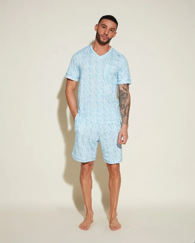 Kurzärmeliges Top & Shorts Pyjama-Set Für Männer