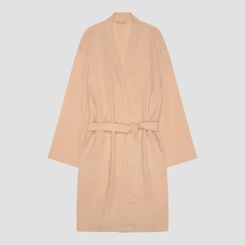 Almond Linen Robe