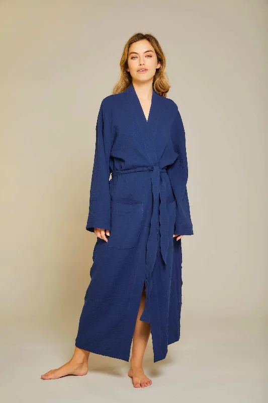 Angel Long Robe - Navy