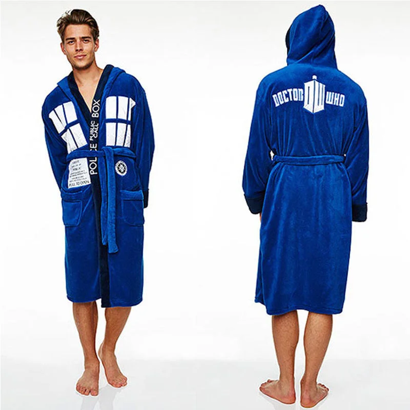 Doctor Who Blue Tardis Bathrobe