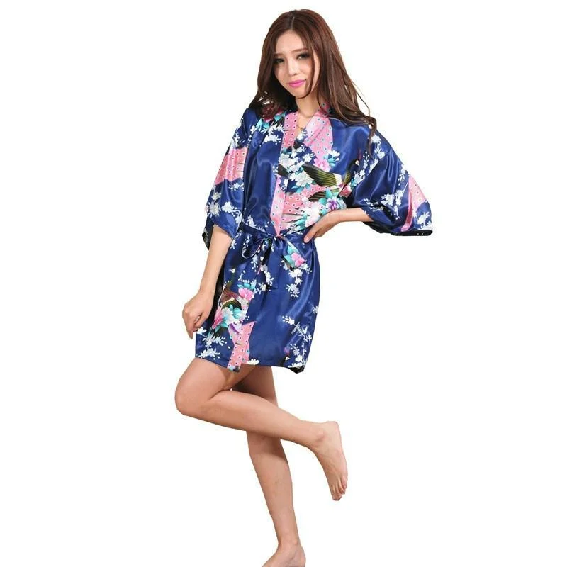 Floral Silk Satin Robe