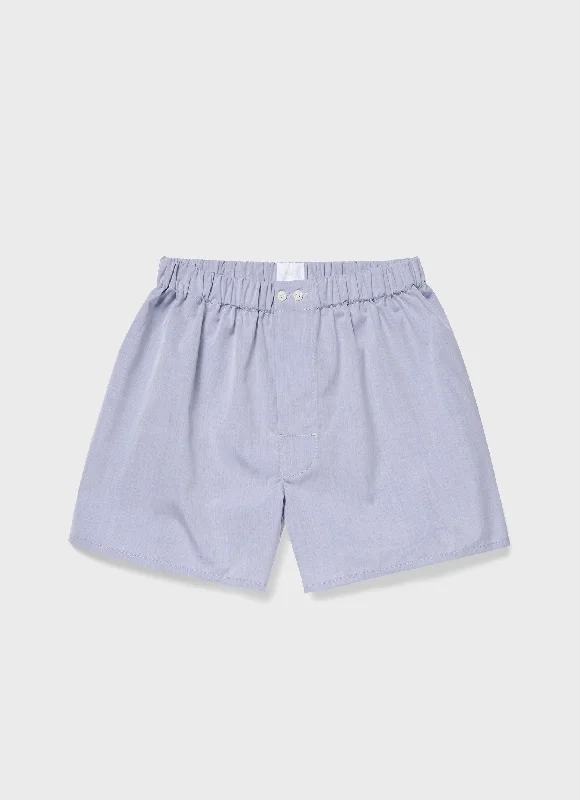 Men's Sea Island Cotton Boxer Short in Light Blue