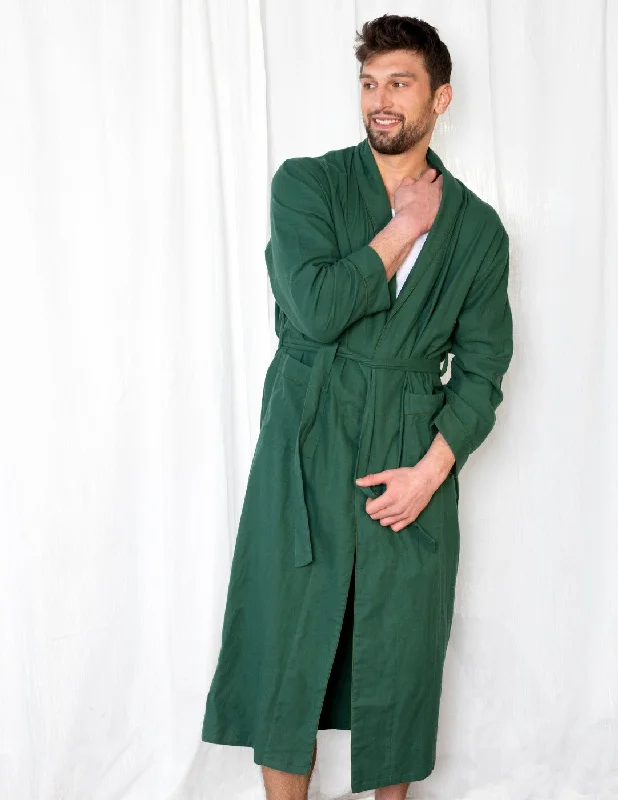 Men's Solid Color Flannel Robe