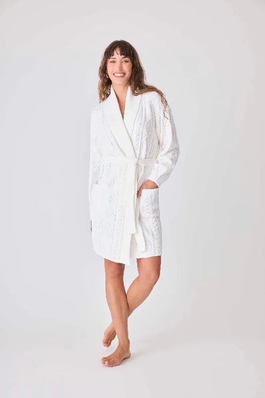 Chenille Cozy Cable Shawl Collar Robe