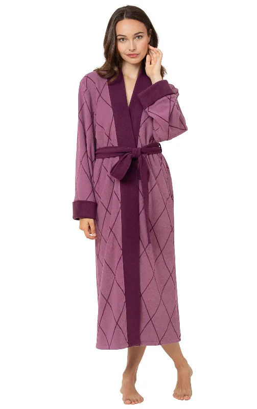 Super Soft Robe – Plum Argyle - Final Sale